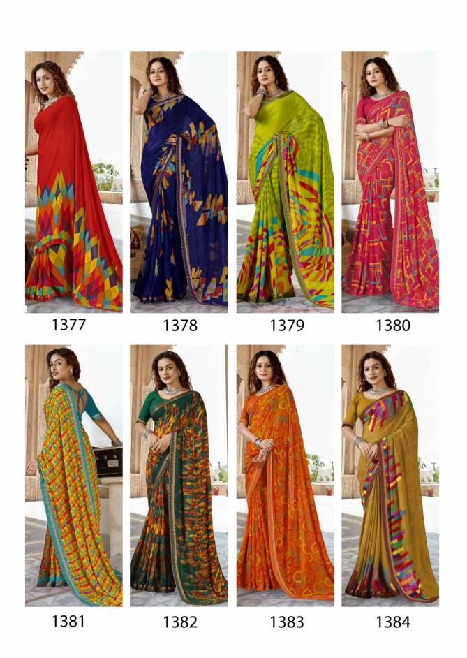 Kadisha By Vallabhi Printed Daily Wear Georgette Sarees Wholesale Price In Surat